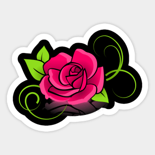 Nice red and green flower for valentine's day Sticker